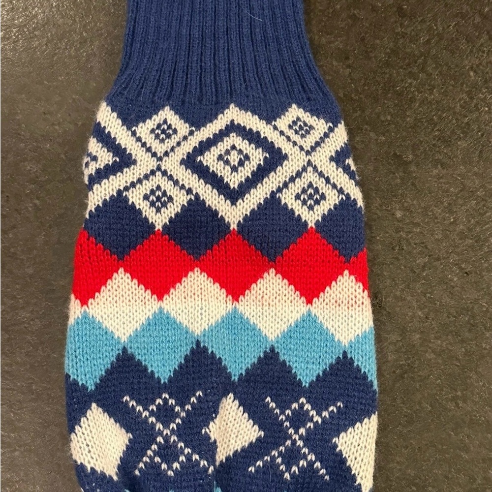Colorful Argyle Knit dog sweater for small dogs